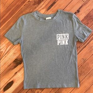 Victoria’s Secret Pink XSmall Teal Ribbed Crop Top